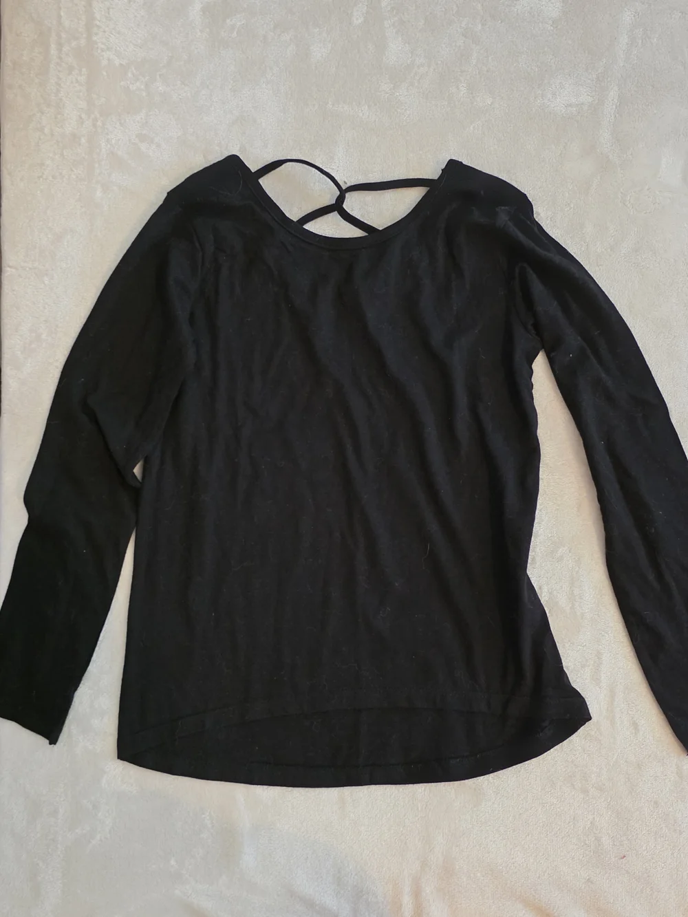 NWT Children's Place Black Long-Sleeve Top with Strappy Back Detail